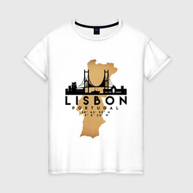 Женская футболка хлопок с принтом Лиссабон (Португалия) в Курске, 100% хлопок | прямой крой, круглый вырез горловины, длина до линии бедер, слегка спущенное плечо | city | lisbon | portugal | ronaldo | travel | город | европа | карта | лиссабон | мир | португалия | приключение | путешествие | роналду | столица | страна | тиризм | турист | флаг