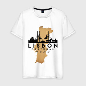 Мужская футболка хлопок с принтом Лиссабон (Португалия) в Курске, 100% хлопок | прямой крой, круглый вырез горловины, длина до линии бедер, слегка спущенное плечо. | city | lisbon | portugal | ronaldo | travel | город | европа | карта | лиссабон | мир | португалия | приключение | путешествие | роналду | столица | страна | тиризм | турист | флаг