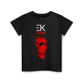 Детская футболка хлопок с принтом ЕГОР КРИД. в Курске, 100% хлопок | круглый вырез горловины, полуприлегающий силуэт, длина до линии бедер | ek | ek team | family | kreed | егор булаткин | егор крид | ек | крид