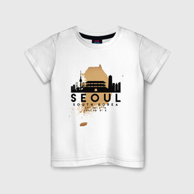 Детская футболка хлопок с принтом Сеул (Южная Корея) в Курске, 100% хлопок | круглый вырез горловины, полуприлегающий силуэт, длина до линии бедер | city | korea | seoul | travel | город | европа | карта | корея | мир | приключение | путешествие | сеул | столица | страна | туризм | турист | флаг