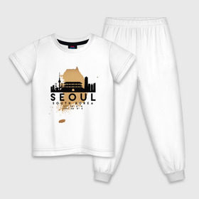 Детская пижама хлопок с принтом Сеул (Южная Корея) в Курске, 100% хлопок |  брюки и футболка прямого кроя, без карманов, на брюках мягкая резинка на поясе и по низу штанин
 | city | korea | seoul | travel | город | европа | карта | корея | мир | приключение | путешествие | сеул | столица | страна | туризм | турист | флаг