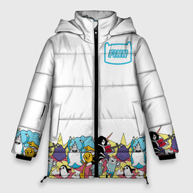 Женская зимняя куртка 3D с принтом Finn Adventure Time в Курске, верх — 100% полиэстер; подкладка — 100% полиэстер; утеплитель — 100% полиэстер | длина ниже бедра, силуэт Оверсайз. Есть воротник-стойка, отстегивающийся капюшон и ветрозащитная планка. 

Боковые карманы с листочкой на кнопках и внутренний карман на молнии | adventure time | dsgnosadchaya | vdosadir | бимо | время приключений | гантер | джейк | марселин | пендлтон уорд | пупырка | снежный король | финн