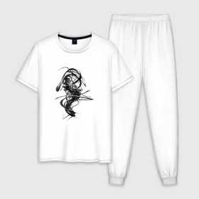 Мужская пижама хлопок с принтом Темная Энергия в Курске, 100% хлопок | брюки и футболка прямого кроя, без карманов, на брюках мягкая резинка на поясе и по низу штанин
 | Тематика изображения на принте: вихрь | темная энергия | тьма