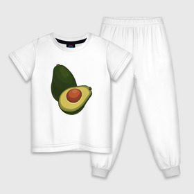 Детская пижама хлопок с принтом Авокадо в Курске, 100% хлопок |  брюки и футболка прямого кроя, без карманов, на брюках мягкая резинка на поясе и по низу штанин
 | авокадо | еда | рисунок