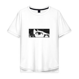 Мужская футболка хлопок Oversize с принтом Токийский гуль в Курске, 100% хлопок | свободный крой, круглый ворот, “спинка” длиннее передней части | anime | tokyo ghoul | аниме | глаза | девушка | мультик | мультсериал | токийский гуль