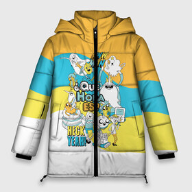 Женская зимняя куртка 3D с принтом Adventure Time в Курске, верх — 100% полиэстер; подкладка — 100% полиэстер; утеплитель — 100% полиэстер | длина ниже бедра, силуэт Оверсайз. Есть воротник-стойка, отстегивающийся капюшон и ветрозащитная планка. 

Боковые карманы с листочкой на кнопках и внутренний карман на молнии | adventure time | dsgngerzen | finn | jake | princess bubblegum | бубль гум | время приключений | парнишка | пёс | пес джейк | фин | финн и джейк | финн мёртанс vdgerir | финн парнишка