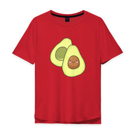 Мужская футболка хлопок Oversize с принтом Авокадо в Курске, 100% хлопок | свободный крой, круглый ворот, “спинка” длиннее передней части | авокадо | рисунок