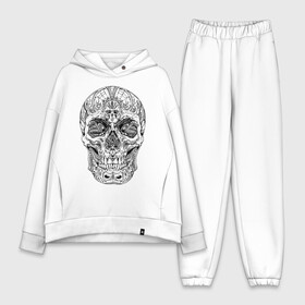 Женский костюм хлопок Oversize с принтом Узор в Курске,  |  | grin | jaw | orbits | skull | глазницы | зубы | оскал | узор | череп