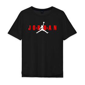 Мужская футболка хлопок Oversize с принтом MICHAEL JORDAN в Курске, 100% хлопок | свободный крой, круглый ворот, “спинка” длиннее передней части | 