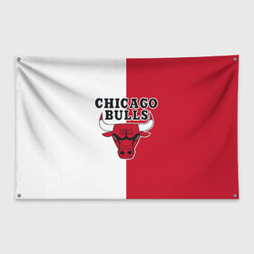 Флаг-баннер с принтом CHICAGO BULLS в Курске, 100% полиэстер | размер 67 х 109 см, плотность ткани — 95 г/м2; по краям флага есть четыре люверса для крепления | bulls | chicago | chicago bulls | nba | red bulls | usa | америка | быки | нба | сша | чикаго буллс