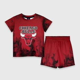 Детский костюм с шортами 3D с принтом CHICAGO BULLS  ЧИКАГО БУЛЛС в Курске,  |  | 23 | bright | bulls | chicago bulls | fire | flame | heat | jordan | light | logo | michael jordan | nba | paris saint germain | psg | red | sport | wildfire | быки | джордан | искры | лого | майкл джордан | огненный | огонь | пламя | пожар