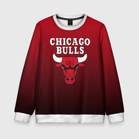 Детский свитшот 3D с принтом CHICAGO BULLS в Курске, 100% полиэстер | свободная посадка, прямой крой, мягкая тканевая резинка на рукавах и понизу свитшота | Тематика изображения на принте: bulls | chicago | chicago bulls | nba | red bulls | usa | америка | быки | нба | сша | чикаго буллс