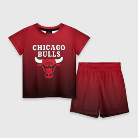 Детский костюм с шортами 3D с принтом CHICAGO BULLS в Курске,  |  | bulls | chicago | chicago bulls | nba | red bulls | usa | америка | быки | нба | сша | чикаго буллс