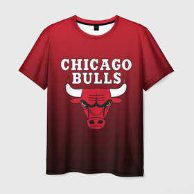 Мужская футболка 3D с принтом CHICAGO BULLS в Курске, 100% полиэфир | прямой крой, круглый вырез горловины, длина до линии бедер | Тематика изображения на принте: bulls | chicago | chicago bulls | nba | red bulls | usa | америка | быки | нба | сша | чикаго буллс