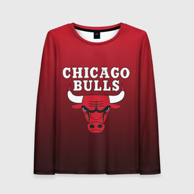 Женский лонгслив 3D с принтом CHICAGO BULLS в Курске, 100% полиэстер | длинные рукава, круглый вырез горловины, полуприлегающий силуэт | bulls | chicago | chicago bulls | nba | red bulls | usa | америка | быки | нба | сша | чикаго буллс