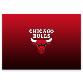 Поздравительная открытка с принтом CHICAGO BULLS в Курске, 100% бумага | плотность бумаги 280 г/м2, матовая, на обратной стороне линовка и место для марки
 | Тематика изображения на принте: bulls | chicago | chicago bulls | nba | red bulls | usa | америка | быки | нба | сша | чикаго буллс