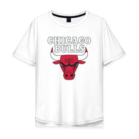Мужская футболка хлопок Oversize с принтом CHICAGO BULLS в Курске, 100% хлопок | свободный крой, круглый ворот, “спинка” длиннее передней части | bulls | chicago | chicago bulls | nba | red bulls | usa | америка | быки | нба | сша | чикаго буллс
