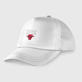 Детская кепка тракер с принтом CHICAGO BULLS в Курске, Козырек - 100% хлопок. Кепка - 100% полиэстер, Задняя часть - сетка | универсальный размер, пластиковая застёжка | Тематика изображения на принте: bulls | chicago | chicago bulls | nba | red bulls | usa | америка | быки | нба | сша | чикаго буллс