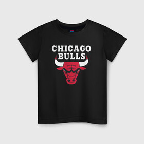 Детская футболка хлопок с принтом CHICAGO BULLS в Курске, 100% хлопок | круглый вырез горловины, полуприлегающий силуэт, длина до линии бедер | Тематика изображения на принте: bulls | chicago | chicago bulls | nba | red bulls | usa | америка | быки | нба | сша | чикаго буллс