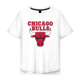 Мужская футболка хлопок Oversize с принтом CHICAGO BULLS в Курске, 100% хлопок | свободный крой, круглый ворот, “спинка” длиннее передней части | Тематика изображения на принте: bulls | chicago | chicago bulls | nba | red bulls | usa | америка | быки | нба | сша | чикаго буллс