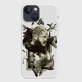 Чехол для iPhone 13 mini с принтом ragnar в Курске,  |  | ragnar | travis fimmel | vikings | викинги | норвегия | рагнар лодброк | скандинавия | трэвис фиммел