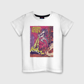 Детская футболка хлопок с принтом Единорог Атакует в Курске, 100% хлопок | круглый вырез горловины, полуприлегающий силуэт, длина до линии бедер | Тематика изображения на принте: comic | horse | unicorn | единорог | комикс
