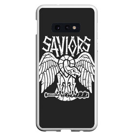 Чехол для Samsung S10E с принтом Ходячие мертвецы Saviors в Курске, Силикон | Область печати: задняя сторона чехла, без боковых панелей | amc | carol | daryl | dixon | michonne | negan | reaction | rick | season 10 | twd | zombies | диксон | дэрил | зомби | мертвецы | мишонн | неган | реакция | рик | ходячие