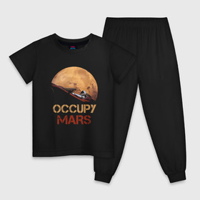Детская пижама хлопок с принтом Захватить Марс в Курске, 100% хлопок |  брюки и футболка прямого кроя, без карманов, на брюках мягкая резинка на поясе и по низу штанин
 | earth | mars | moon | nasa | red | space | астронавт | гагарин | земля | инопланетянин | комета | космонавт | космос | красный | луна | марс | марсианин | мереорит | наса | нло | планета | пришелец | ракета | солнце
