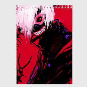 Скетчбук с принтом Токийский Гуль в Курске, 100% бумага
 | 48 листов, плотность листов — 100 г/м2, плотность картонной обложки — 250 г/м2. Листы скреплены сверху удобной пружинной спиралью | аниме | канеки | канеки кен | персонаж | рисунок | токийский гуль