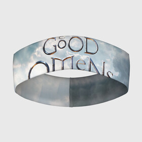 Повязка на голову 3D с принтом Good Omens в Курске,  |  | aziraphale | crowley | david | demon | good | omens | pratchett | tennant | terry | азирафаэль | ангел | благие | демон | дэвид | знамения | кроули | майкл шин | пратчетт | теннант | терри