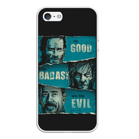 Чехол для iPhone 5/5S матовый с принтом Good Badass Evil в Курске, Силикон | Область печати: задняя сторона чехла, без боковых панелей | amc | carol | daryl | dixon | michonne | negan | reaction | rick | season 10 | twd | zombies | диксон | дэрил | зомби | мертвецы | мишонн | неган | реакция | рик | ходячие