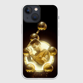 Чехол для iPhone 13 mini с принтом Месси шестикратный в Курске,  |  | argentina | barcelona | football | golden ball | leo | lionel messi | аргентина | барселона | золотой мяч | лео | лионель месси | футбол