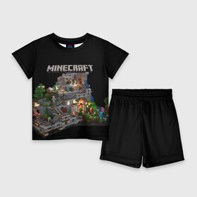 Детский костюм с шортами 3D с принтом MINECRAFT в Курске,  |  | game | minecraft | блоки | игра | квадраты | компьютерная игра | крипер | майнкрафт
