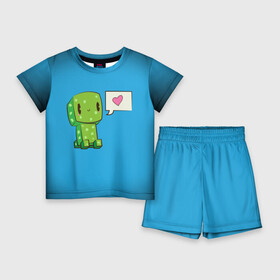 Детский костюм с шортами 3D с принтом MINECRAFT в Курске,  |  | game | minecraft | блоки | игра | квадраты | компьютерная игра | крипер | майнкрафт