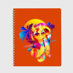 Тетрадь с принтом My little pony в Курске, 100% бумага | 48 листов, плотность листов — 60 г/м2, плотность картонной обложки — 250 г/м2. Листы скреплены сбоку удобной пружинной спиралью. Уголки страниц и обложки скругленные. Цвет линий — светло-серый
 | applejack | little | magic | mlp | my | pinkie pie | pony | rainbow dash | rarity | sto luchshih detskih printov | twilight | дракон | дружба | единорог | искорка | пони | селестия | спайк | сумеречная | это чудо