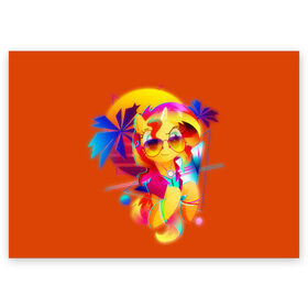 Поздравительная открытка с принтом My little pony в Курске, 100% бумага | плотность бумаги 280 г/м2, матовая, на обратной стороне линовка и место для марки
 | applejack | little | magic | mlp | my | pinkie pie | pony | rainbow dash | rarity | sto luchshih detskih printov | twilight | дракон | дружба | единорог | искорка | пони | селестия | спайк | сумеречная | это чудо