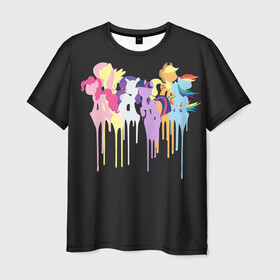 Мужская футболка 3D с принтом My little pony в Курске, 100% полиэфир | прямой крой, круглый вырез горловины, длина до линии бедер | applejack | little | magic | mlp | my | pinkie pie | pony | rainbow dash | rarity | twilight | дракон | дружба | единорог | искорка | пони | селестия | спайк | сумеречная | это чудо