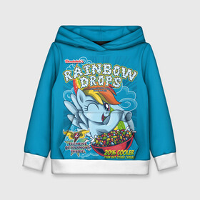 Детская толстовка 3D с принтом Rainbow brops в Курске, 100% полиэстер | двухслойный капюшон со шнурком для регулировки, мягкие манжеты на рукавах и по низу толстовки, спереди карман-кенгуру с мягким внутренним слоем | applejack | little | magic | mlp | my | pinkie pie | pony | rainbow dash | rarity | twilight | дракон | дружба | единорог | искорка | пони | селестия | спайк | сумеречная | это чудо
