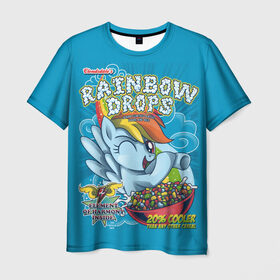 Мужская футболка 3D с принтом Rainbow brops в Курске, 100% полиэфир | прямой крой, круглый вырез горловины, длина до линии бедер | applejack | little | magic | mlp | my | pinkie pie | pony | rainbow dash | rarity | twilight | дракон | дружба | единорог | искорка | пони | селестия | спайк | сумеречная | это чудо