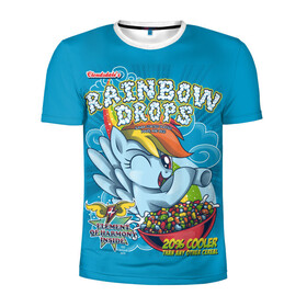 Мужская футболка 3D спортивная с принтом Rainbow brops в Курске, 100% полиэстер с улучшенными характеристиками | приталенный силуэт, круглая горловина, широкие плечи, сужается к линии бедра | Тематика изображения на принте: applejack | little | magic | mlp | my | pinkie pie | pony | rainbow dash | rarity | twilight | дракон | дружба | единорог | искорка | пони | селестия | спайк | сумеречная | это чудо