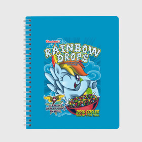 Тетрадь с принтом Rainbow brops в Курске, 100% бумага | 48 листов, плотность листов — 60 г/м2, плотность картонной обложки — 250 г/м2. Листы скреплены сбоку удобной пружинной спиралью. Уголки страниц и обложки скругленные. Цвет линий — светло-серый
 | applejack | little | magic | mlp | my | pinkie pie | pony | rainbow dash | rarity | twilight | дракон | дружба | единорог | искорка | пони | селестия | спайк | сумеречная | это чудо