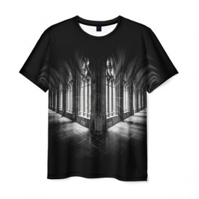 Мужская футболка 3D с принтом Темные коридоры в Курске, 100% полиэфир | прямой крой, круглый вырез горловины, длина до линии бедер | готика | коридоры | стиль | темные