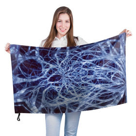 Флаг 3D с принтом Nerves в Курске, 100% полиэстер | плотность ткани — 95 г/м2, размер — 67 х 109 см. Принт наносится с одной стороны | nerves | абстрактно | абстрактные | абстрактный | абстракция | нейронная | неон | неонка | неоновые | нерв | нервная | нервы | объёмные | объёмный | светящиеся | светящийся | сетка | сеть | система