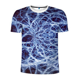 Мужская футболка 3D спортивная с принтом Nerves в Курске, 100% полиэстер с улучшенными характеристиками | приталенный силуэт, круглая горловина, широкие плечи, сужается к линии бедра | nerves | абстрактно | абстрактные | абстрактный | абстракция | нейронная | неон | неонка | неоновые | нерв | нервная | нервы | объёмные | объёмный | светящиеся | светящийся | сетка | сеть | система