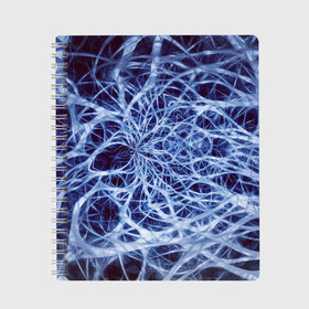 Тетрадь с принтом Nerves в Курске, 100% бумага | 48 листов, плотность листов — 60 г/м2, плотность картонной обложки — 250 г/м2. Листы скреплены сбоку удобной пружинной спиралью. Уголки страниц и обложки скругленные. Цвет линий — светло-серый
 | nerves | абстрактно | абстрактные | абстрактный | абстракция | нейронная | неон | неонка | неоновые | нерв | нервная | нервы | объёмные | объёмный | светящиеся | светящийся | сетка | сеть | система