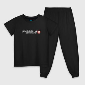 Детская пижама хлопок с принтом UMBRELLA CORP в Курске, 100% хлопок |  брюки и футболка прямого кроя, без карманов, на брюках мягкая резинка на поясе и по низу штанин
 | ada wong | biohazard | leon | nemesis | project resistance | raccoon city | re | re3 | resident evil | resident evil 3 | rpd | stars | umbrella | ада вонг | амбрелла | немезис | ужасы