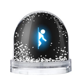 Снежный шар с принтом Portal в Курске, Пластик | Изображение внутри шара печатается на глянцевой фотобумаге с двух сторон | portal | игра | футболка | чёрный
