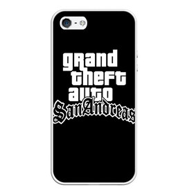 Чехол для iPhone 5/5S матовый с принтом GTA San Andreas в Курске, Силикон | Область печати: задняя сторона чехла, без боковых панелей | gta | sa | sanandreas | футболка | чёрный