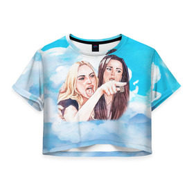 Женская футболка Cropp-top с принтом Акварельный Мем в Курске, 100% полиэстер | круглая горловина, длина футболки до линии талии, рукава с отворотами | mem | мем | мемасик | мемчики | приколы