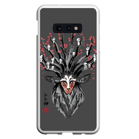 Чехол для Samsung S10E с принтом Princess Mononoke в Курске, Силикон | Область печати: задняя сторона чехла, без боковых панелей | Тематика изображения на принте: eboshi | ghibli | hayao | hime | lady | miyazaki | mononoke | princess | studio | аситака | волчица | гибли | дух леса | мононоке | моро | сан